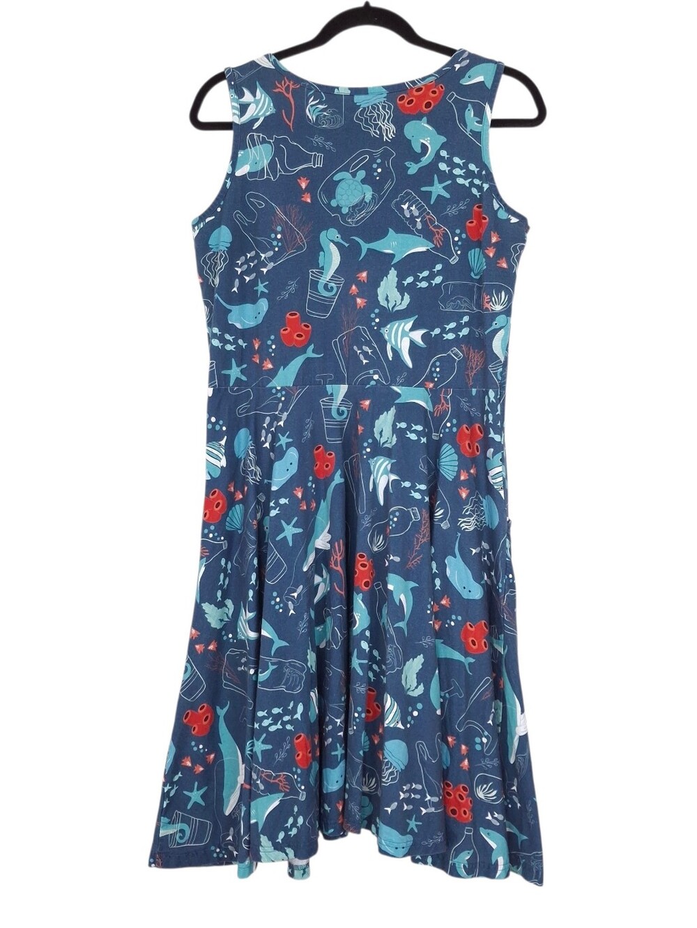 Svaha twirl dress ocean pollution conservation marine biology sea life pockets - Picture 2 of 10